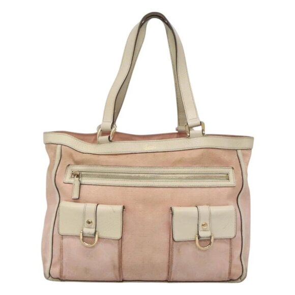 GUCCI GG Canvas Abbey Tote Bag Pink Gold 146247 Auth 130344 - Picture 1 of 16